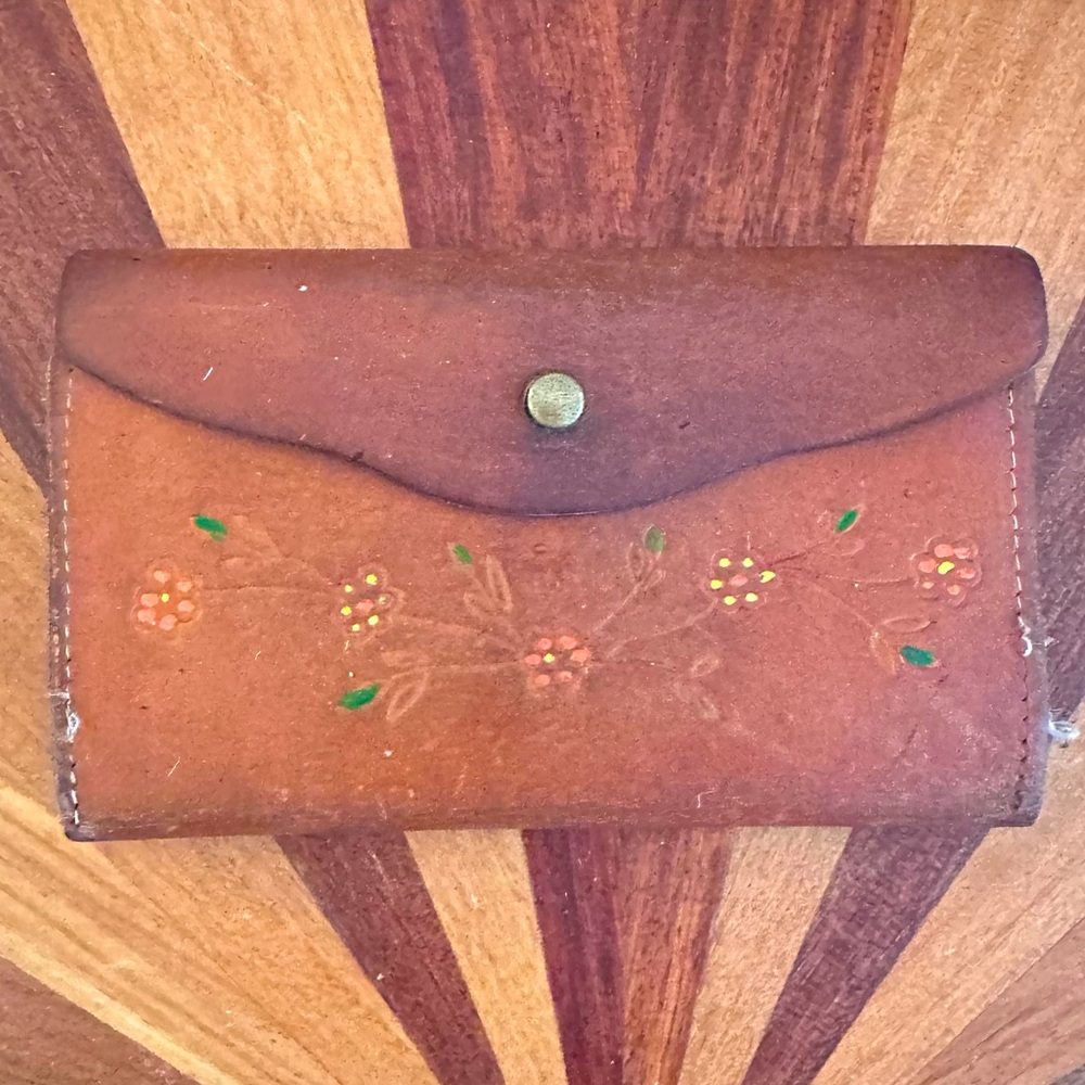 Vintage handmade leather wallet